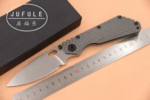 JUFULE custom SMF TC4 Titanium handle D2 blade Copper washer Folding hunt camping outdoor Tactical multi EDC Tool kitchen knife