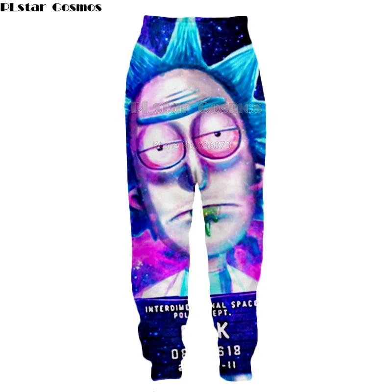 PLstar Cosmos 2019 New Fashion trousers Mens Womens casual Pants Cartoon rick and morty 3D Print joggers Pants Drop shipping 