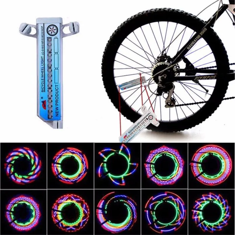 

30 Patterns 16 LED Bike Bicycle Wheel Car Light Motorcycle Tire Wheel Valve Spoke Light bisiklet aksesuar luz bicicleta #SW