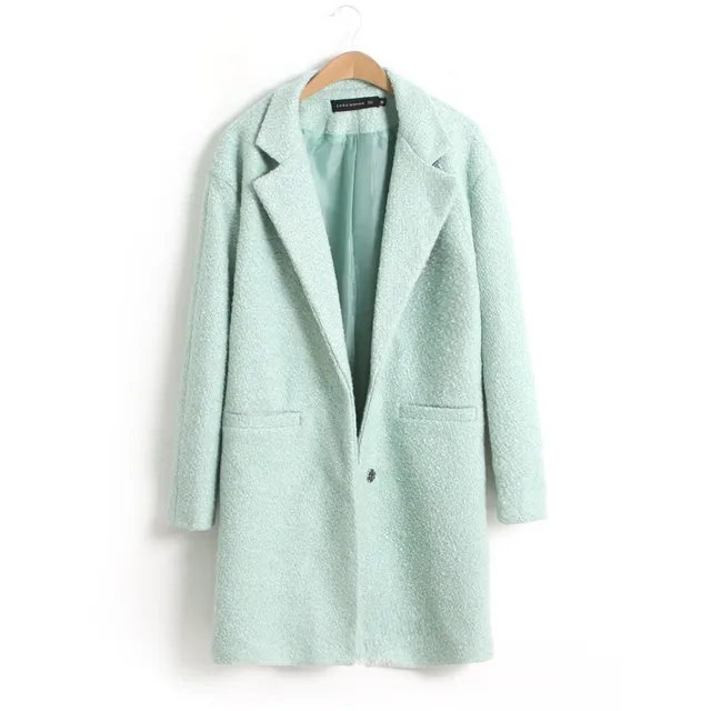 New Free Shipping Winter Coat Mint Green Wool Coat Full Blends S,M,L,XL
