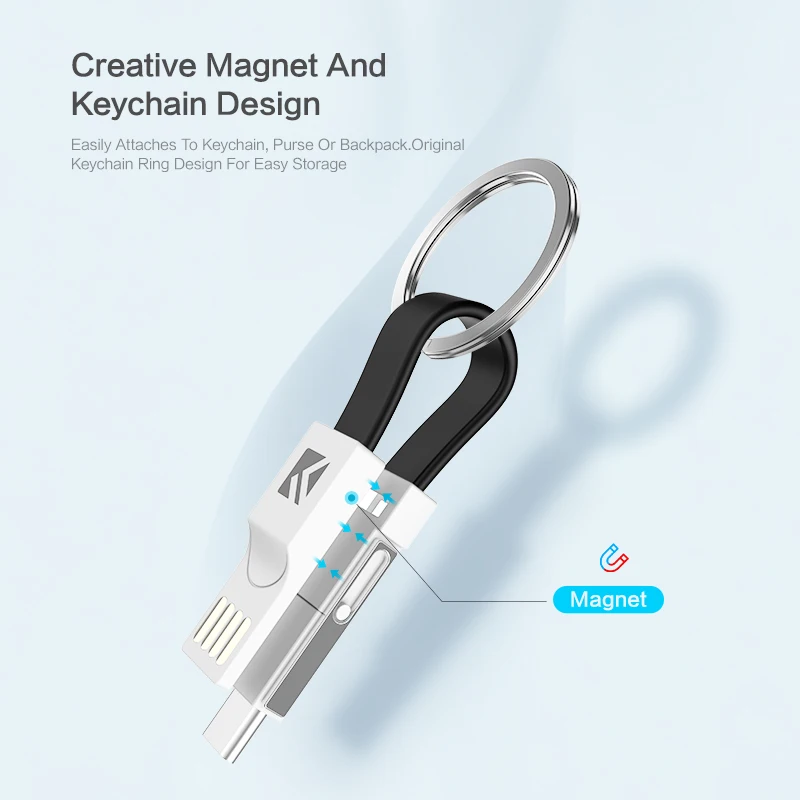  FLOVEME 3 in 1 Keychain USB Ladegerät Kabel Für iPhone/Micro USB/Typ C Kabel Für Samsung Note 9 dat