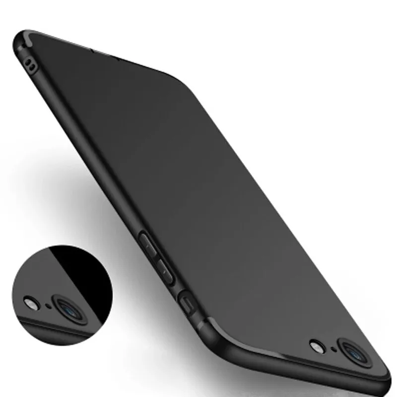 Матовый Силиконовый чехол для iphone 11 Pro Max XR X XS Max, ультратонкая задняя крышка из ТПУ с грязеотталкивающей заглушкой для iphone 7 8 6 6s plus - Цвет: black