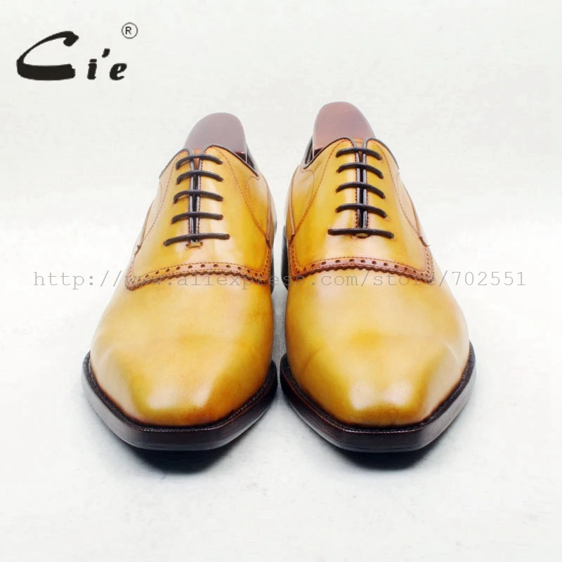 Flash Deal cie Square Plain Toe Custom Handmade 100% Genuine Calf Leather Outsole Breathable Men