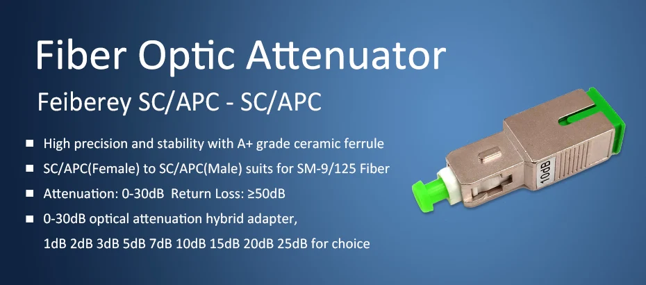 SC APC Одномодовый женский и мужской оптический аттенюатор с 2 дБ 3 дБ 5 дБ 7 дБ 10 дБ 15 дБ оптический затухание волоконно-оптический аттенюатор