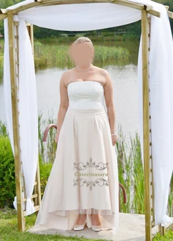 

High Low Tulle Wedding Dress Plus Size Long Bride Gowns Lace Appliques Pregnant Wedding Dresses 2020