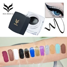 HUAMIANLI макияж глаз цветов пигмента белый черный коричневый Eye Liner Крем Макиллаж Косплей матовая мерцание Водостойкая Подводка гель