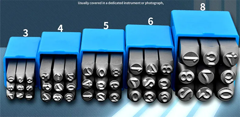 Ручной стучать тиснение цифровой стальной перфоратор цифры штамп штампы инструменты для уплотнения 9 шт. комбо пробивая форма от 0 до 8 комбо