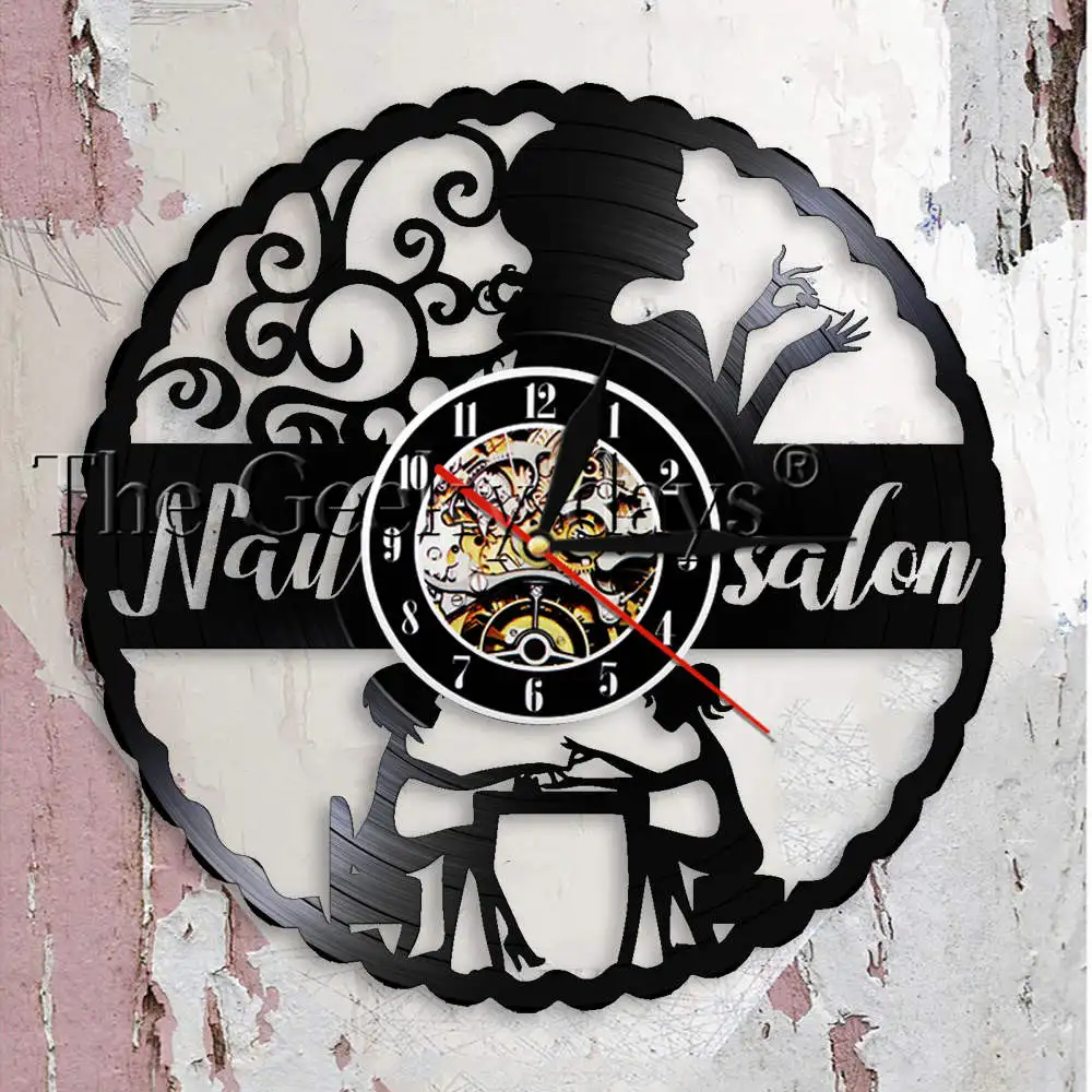 Nail Salon Decor Nail Art Manicure Wall Clock Nails Studio Salon