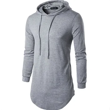 

Free shipping New fashions spring long T-shirt men's casual pure color long hat T-shirt B25