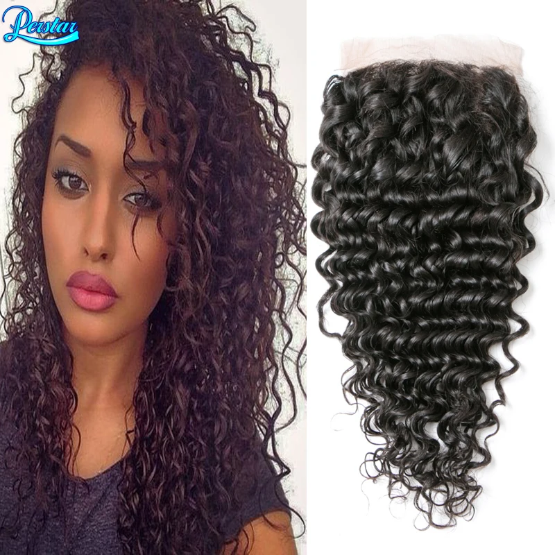 

8A Unprocessed Peruvian Deep Wave Closure Virgin Peruvian Closure Natural Wave Wet And Wavy Closure Cheap Lace Closure Piece
