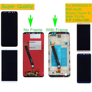 

10Pcs For Huawei MAIMANG 6 RNE-AL00 Rhone Nova 2i LCD Display Touch Screen Digitizer Assembly With Frame Honor 9i Mate 10 Lite