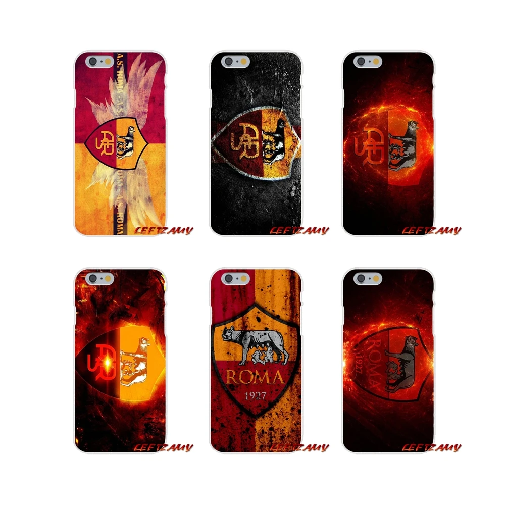 Для iPhone X XR XS MAX 4 4s 5 5S 5C SE 6 S 7 8 Plus как логотип Roma футбольные аксессуары чехлы для