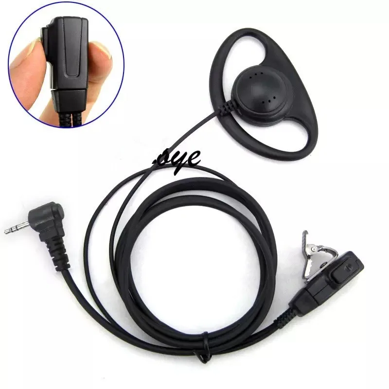 5X D Forma Earhook Collare Morsetto Ptt Cuffia 2.5Mm Per Motorola Talkcirca T5428 T5720 T4508 Ecc Walkie Talkie