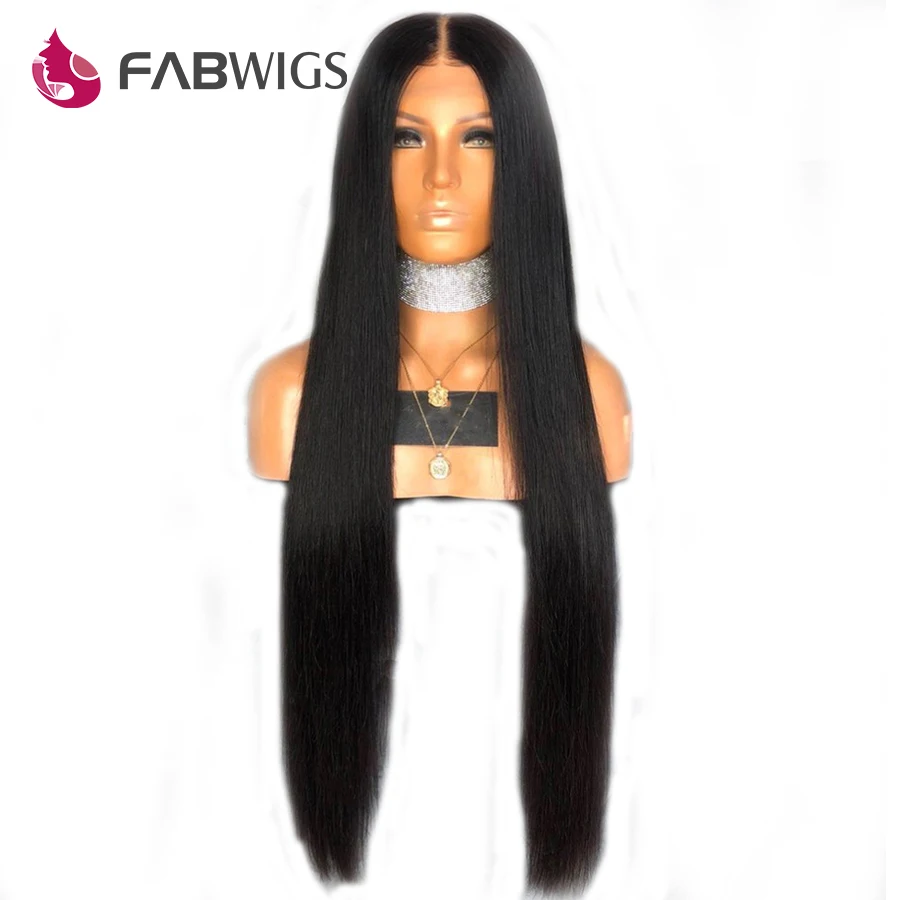 Fabwigs 150% плотность полный кружево натуральные волосы Искусственные парики предварительно сорвал бразильский Реми натуральные волосы