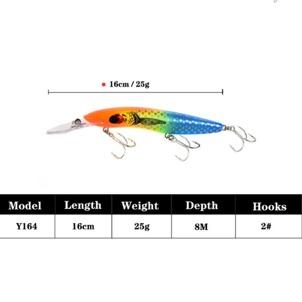 1 шт./лот, блесна, рыболовные приманки, 16 см, 25,3 г, Искусственные воблеры для ловли окуня, воблеры, высокое качество, рыболовные снасти, глубокое погружение, 8 м