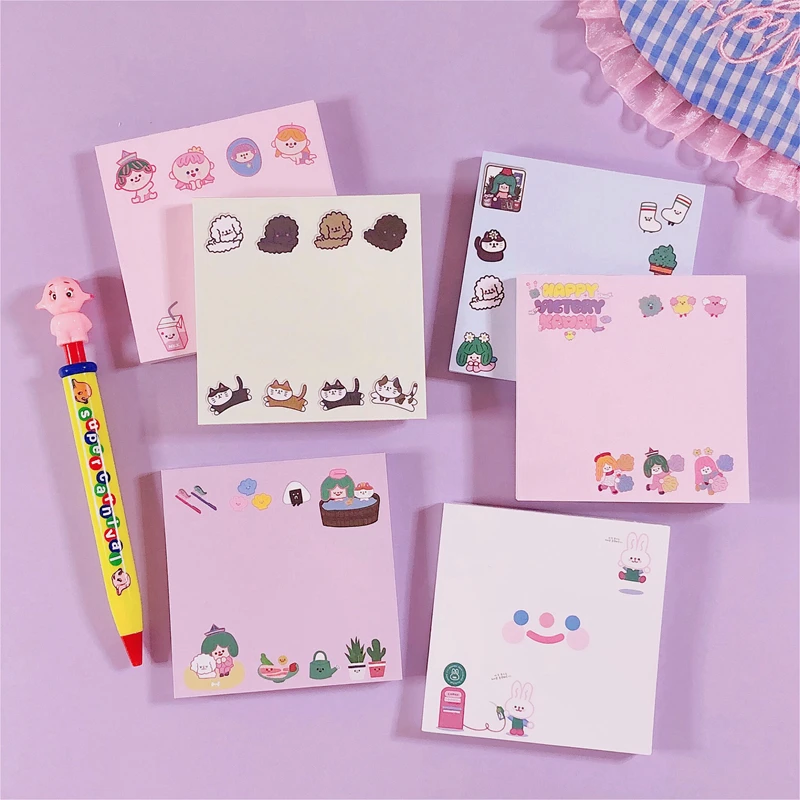 

80 Sheets Kawaii Ins Cloud Smile Face Series Memo Pad Paper Sticky Notes Cute Notepad Korean Stationery School Supply Kids Gift