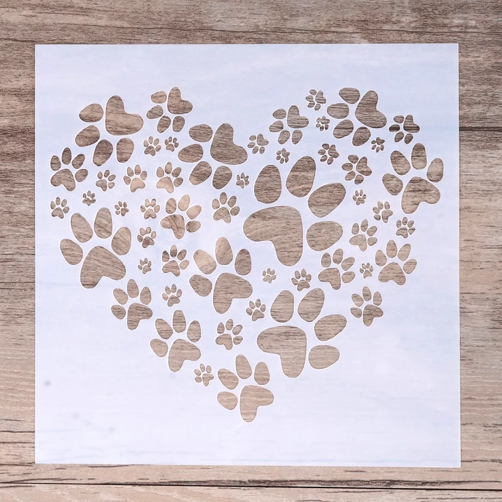 13 см DIY Craft Paw Print Сердце Трафареты для Скрапбукинг живопись штамповка альбом декоративное тиснение Бумага карты