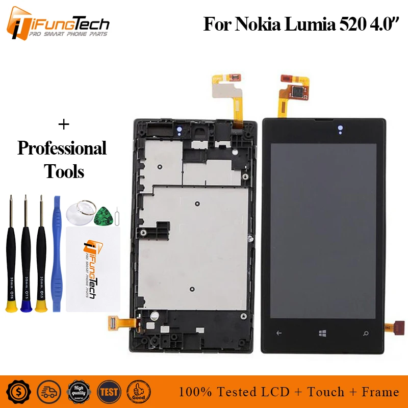 Для Nokia Lumia 520 RM 914 ЖК дисплей сенсорный экран дигитайзер в сборе рамка запасные