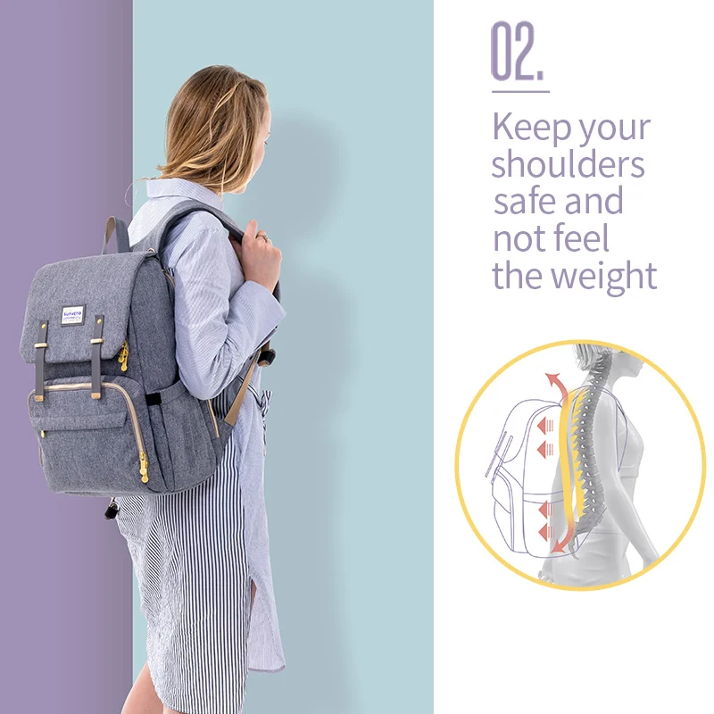 SUNVENO nueva moda bolso de gran capacidad bolsa para el cuidado del bebé - 5
