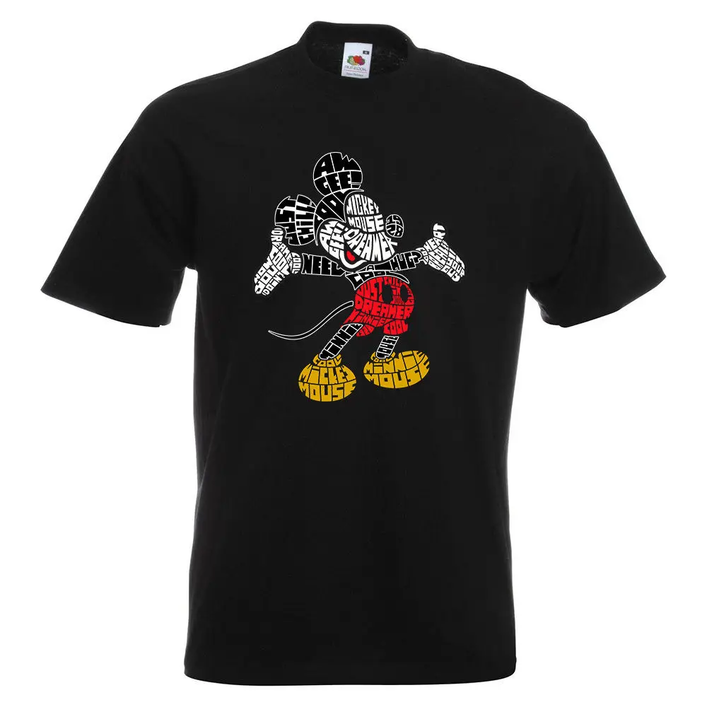 

Mickey Text Mens PRINTED T-SHIRT Mouse Hot Dog Gee Iconic Main Cartoon TV Movies Mickey Text Mens PRINTED T-SHIRT Mouse Hot
