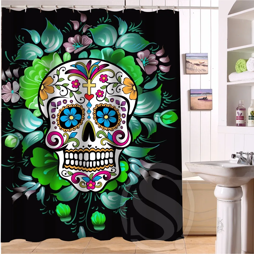 Buy High Quality Design skull Custom Shower Curtain