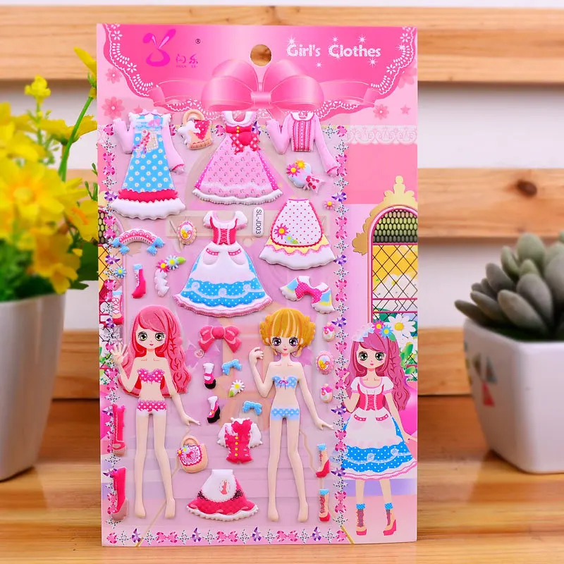 Красивая принцесса одеваются наклейки s для маленьких девочек 3D одеваются наклейки игрушки для детей день рождения подарки Обучающие забавные