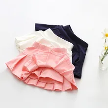 Г. Хлопковая плиссированная юбка для девочек; шорты; летняя Новинка; Танцевальная юбка для маленьких девочек; Штаны для безопасности; детские юбки