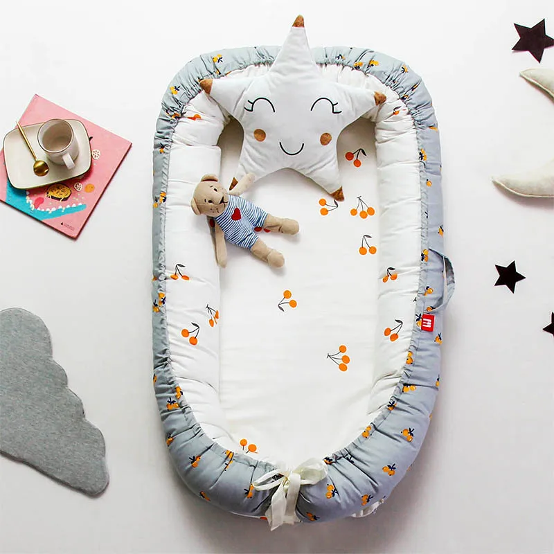 Детские спальные гнезда кровать съемный моющийся новорожденный люлька детская кроватка Хлопок Младенческая Колыбель 90x55 см - Цвет: 11