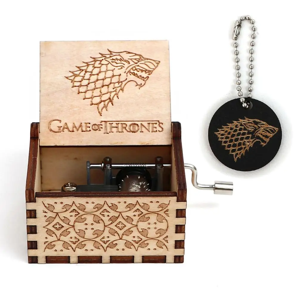 

Wooden Carved Musical Box Hand Cranked Game of thrones Music Box Graduation Gift Christmas Gift Caja Musical Madera