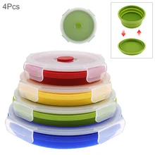 4pcs/set 350 / 500 / 800 / 1200 ML Portable Circular Silicone Scalable Folding Collapsible Lunchbox Bento Box with Sealing Plug 4pcs/set 350 / 500 / 800 / 1200 ML Portable Circular Silicone Scalable Folding Collapsible Lunchbox Bento Box with Sealing Plug