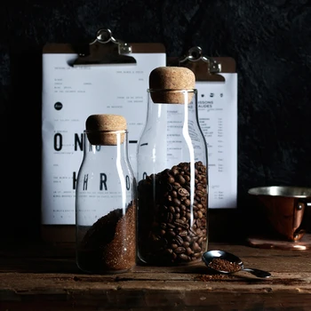 

Cork Glass Seal Coffee Beans Candy Storage Bottle Modern European Style Home Office Storage jar Organizer