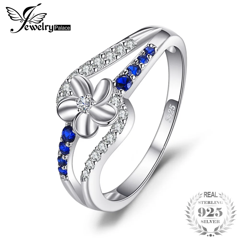 

JewelryPalace Created Sapphire Flower Ring 925 Sterling Silver Charm Fine Jewelry New Arrival Special For Women