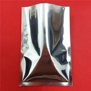 

16*24cm,100 X Silver aluminium foil bag - heat seal packing bags, Aluminum Mylar foil plastic pouches food storage smell proof
