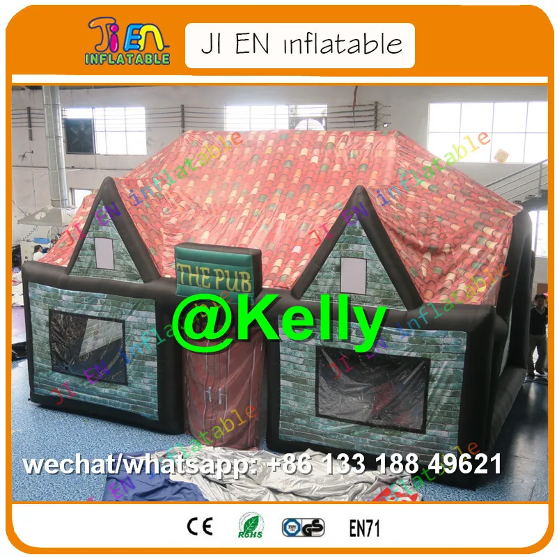 

free door shipping portable inflatable house bar tent, inflatable beer tent, commercial rental irish pub tents supplier