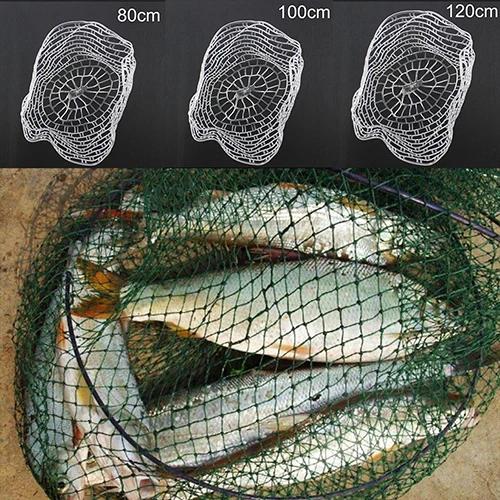 80 см/100 см/120 см посадочная сеть для ловли рыбы креветок Портативная Складная рыболовная сеть мягкая резиновая сачок рыболовные снасти