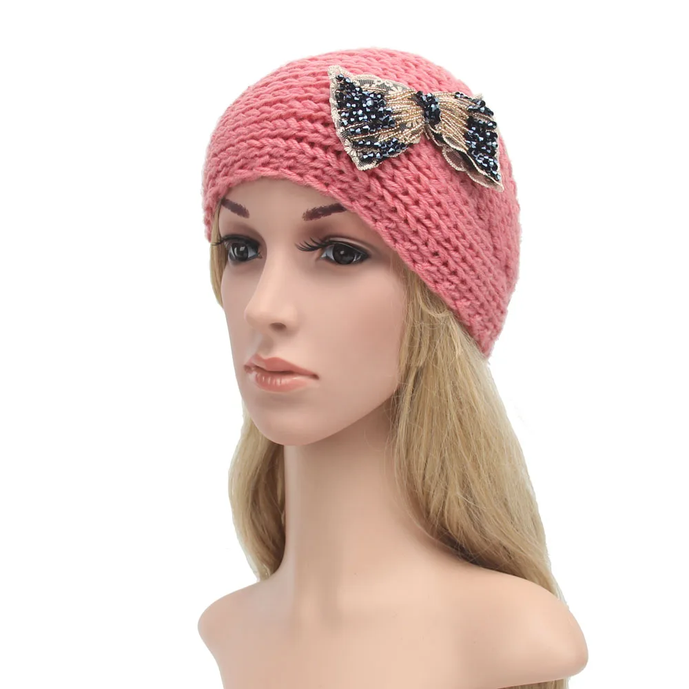 New knit bow headband for women and girls winter headwear hairband hair