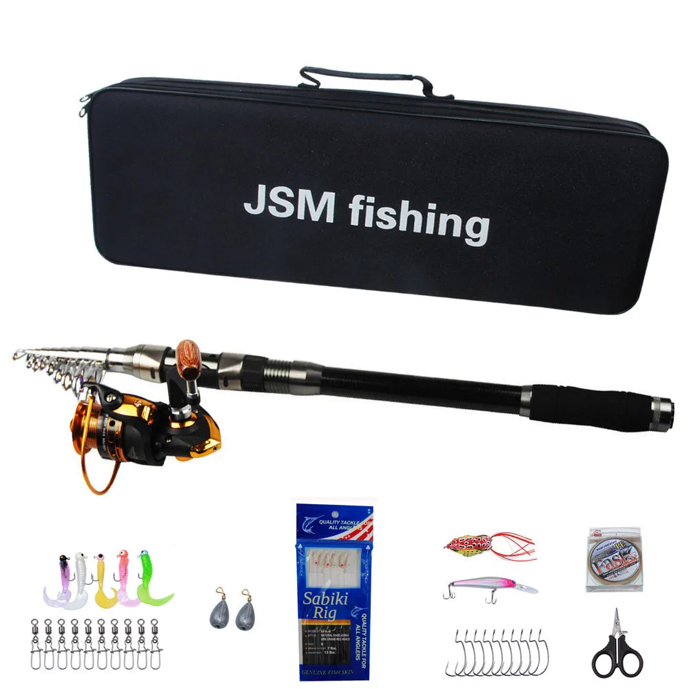 Telescopic Fishing Rod Combo with reel fishing bag Kit Carbon Fiber sea Rod with fishing tackle tools Telescopic Fishing Rod Combo with reel fishing bag Kit Carbon Fiber sea Rod with fishing tackle tools