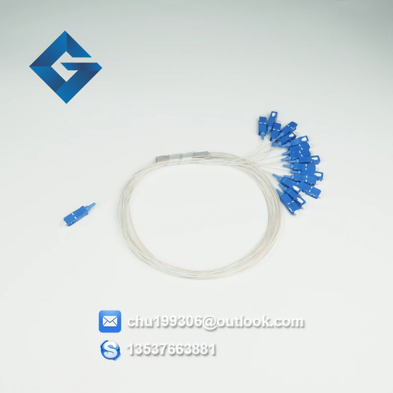

High quality 1x16 SC/UPC 0.9MM single mode PLC Splitter Fiber Optical splitters
