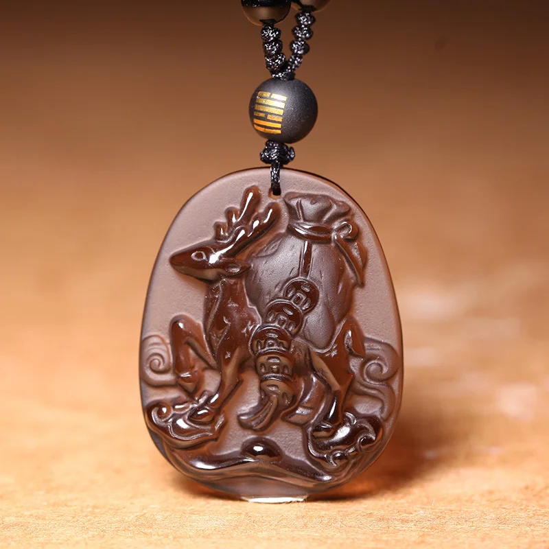 

Ruyi tenroku Pendant Light 2017 zodiac is a pig Obsidian mascot men women