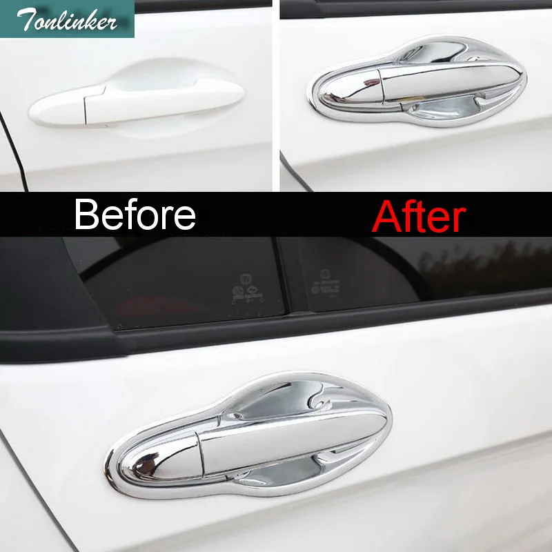 Tonlinker 2 PCS font b Car b font Styling DIY ABS Chrome reversing font b mirror
