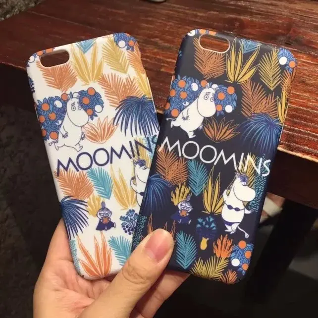 Cute 3D Cartoon Hawaii grass moomin luminous Grind arenaceous hard plastic For iPhone 6 6S 4.7&quot 6s Plus 5.5&quot Phone Back Case |