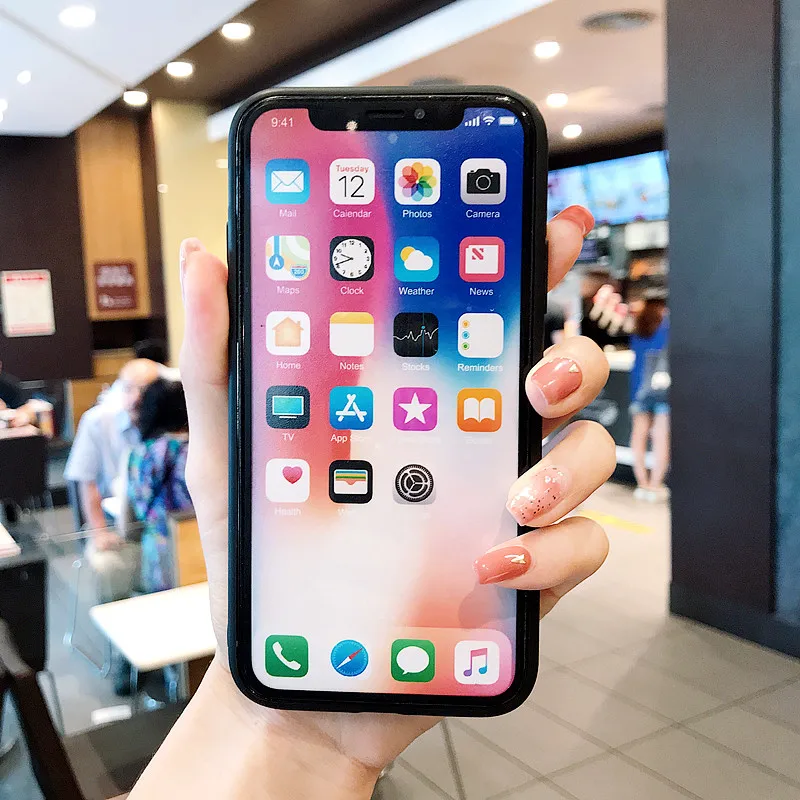 PEIPENG For iPhone 7 7Plus 6 6S 6Plus 8 8Plus X XR XS Max TPU  Luxury fashion retro Wave point mirror Anti-fall Phone case10