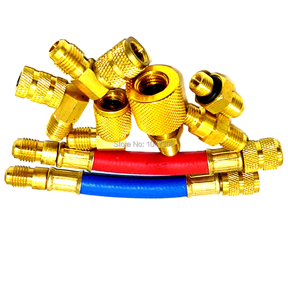 High Quality 2Pcs Aluminum Convert Adapter Male 1/4 SAE To Female 1/4 SAE Connec