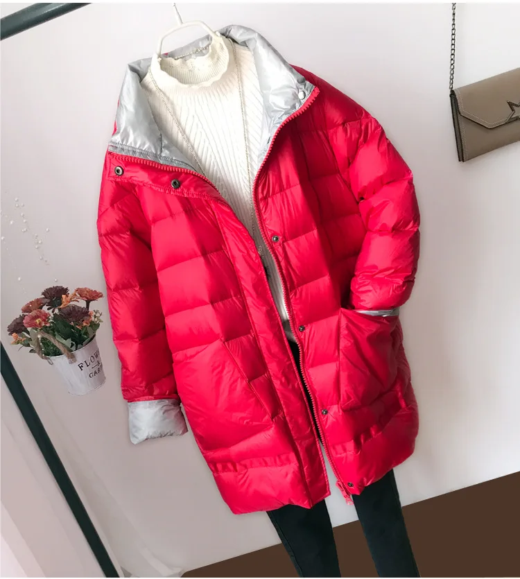SEDUTMO, зимние длинные куртки-пуховики на утином пуху, женское плотное теплое пальто большого размера, осенняя приталенная куртка-пуховик ED833