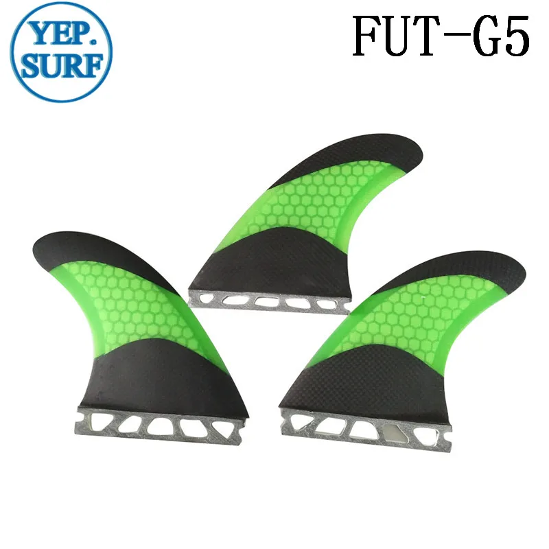 Quillas Surf Future Fin G5 углеродное волокно соты Стекловолокна Плавники зеленый цвет Future tri набор ласт для серфинга