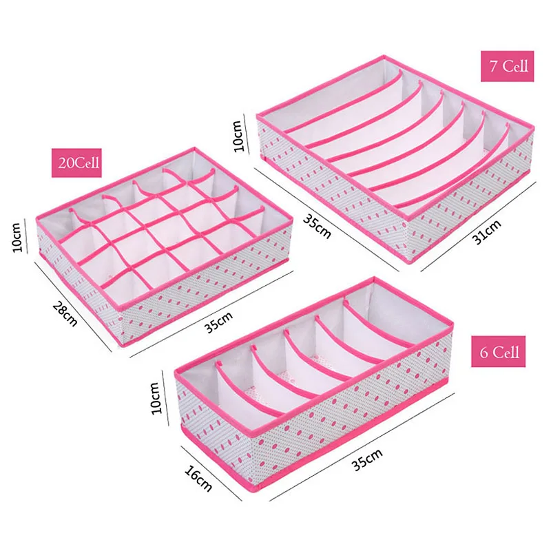 3 шт./комплект, органайзеры для нижнего белья, галстуков, носков с 6, 7, 20 ячейками