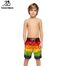 NADANBAO/ летние плавательные пляжные шорты для путешествий, новейшие товары, детские пляжные шорты с 3D принтом фруктов, детские шорты для серфинга