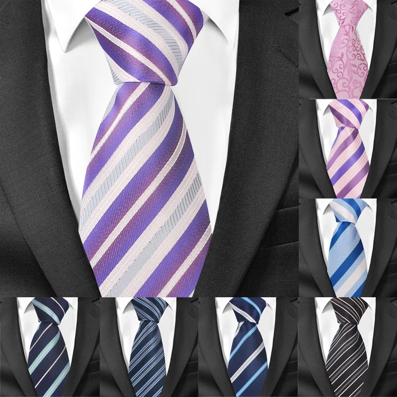 

Business Men Tie Fashion Striped Neckties For Wedding 8cm Widtch Suits Ties for Men JACQUARD WOVEN Necktie Cravat Neck Tie