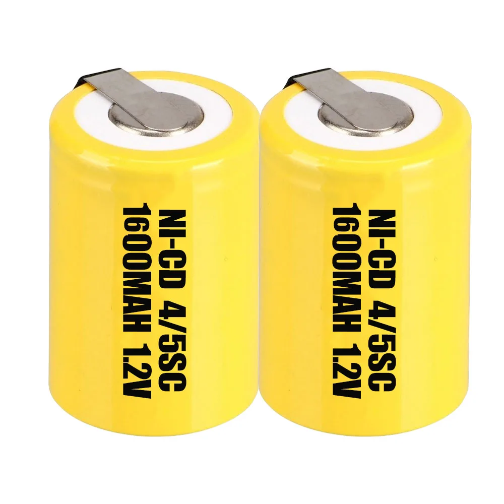 2 шт. 4/5SC батареи 1.2В SUBC перезаряжаемые 1600mah плоский верхний цвет случайный |