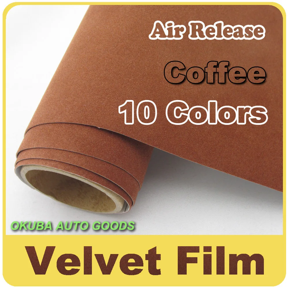 

Hot Sale Coffee Pean Skin Velvet Fabric Vinyl Car Wrap Film Car Sticker 1.35m*15m(4.4ft*49ft)